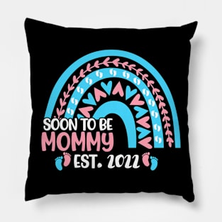 Rainbow Soon To Be Mommy Est 2022 Mommy Pregnancy Pillow