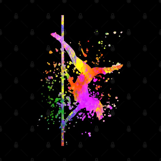 Pole Dance Fitness Color Splash Pole Dance by WoollyWonder