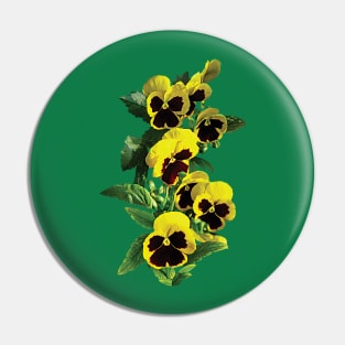 Pansies - Cascade of Yellow Pansies Pin