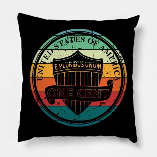 Vintage American Dollar One Cent Pillow