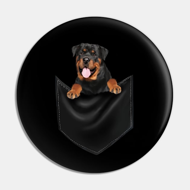 Rottweiler Dog Inside Pocket, Dog Lover Pin by dukito