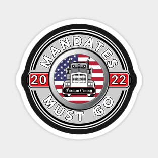 FREEDOM CONVOY 2022 USA - TRUCKERS FOR FREEDOM - GRAY ROUND WHITE LETTERS Magnet