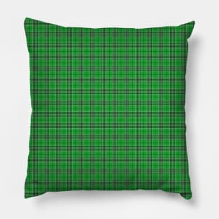 Christmas Holly Green and Evergreen Tartan with White Lines Pillow