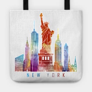 NYC Skyline Watercolor Tote