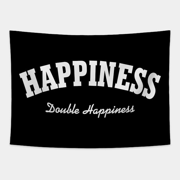 Happiness White Design Tapestry by playmanko