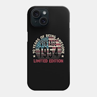 70Th Birthday Men Born 1954 Turning 70 Year Old Phone Case