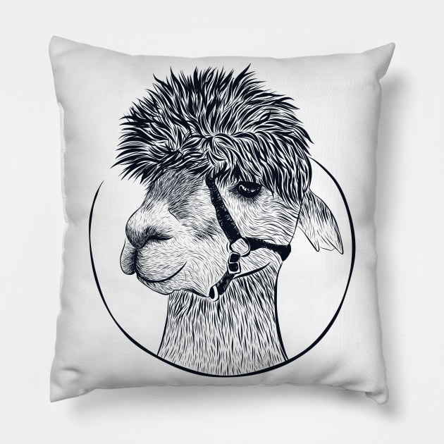 Guanaco Llama Vicuna Breeder Alpaca Pillow by Melinas Dragonpets