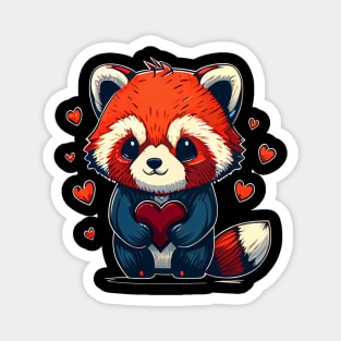Valentine Red Panda Magnet