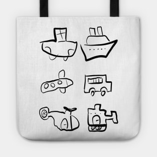 transportation kids drawing Tote