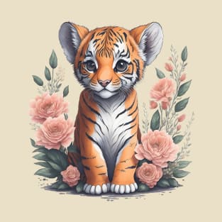 Cute Floral Tiger 4 T-Shirt