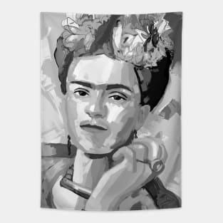 Frida Kahlo Black and White 8 Tapestry