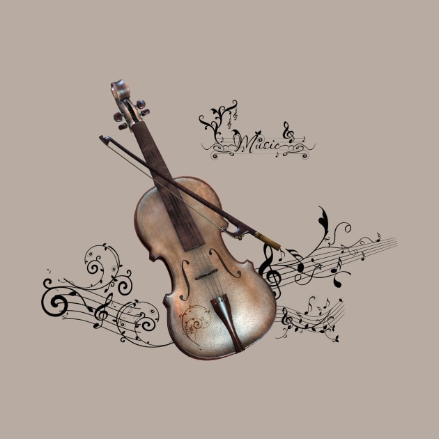 Music, violin with violin bow by Nicky2342