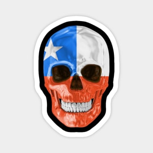 Chile Flag Skull - Gift for Chilean With Roots From Chile Magnet