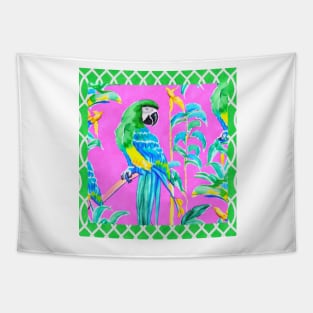 Macaw parrot watercolor Tapestry