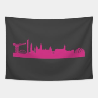 Glasgow skyline pink Tapestry