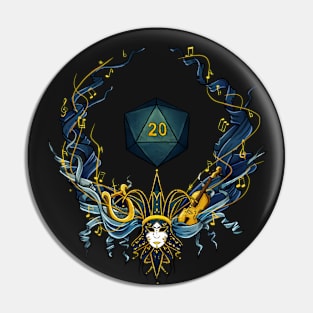 DnD bard symbol - blue Pin