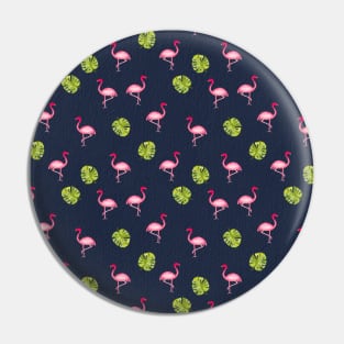 Pink Flamingo Pattern in Charcoal | Summer | Island Paradise | Tropical Pin