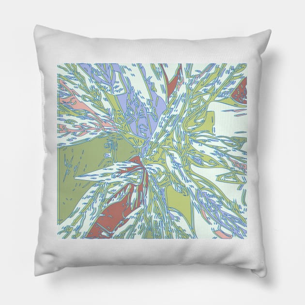 Botanical Print with Purple Pillow by dumbbunnydesign