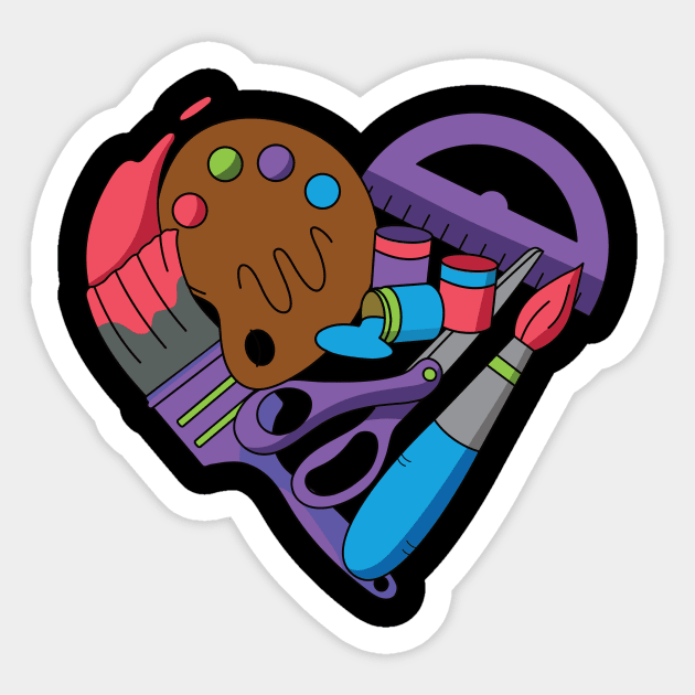 Art supplies heart - Art Supplies - Sticker