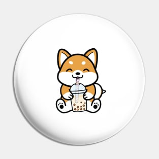 Shiba Loves Bubble Tea! Pin