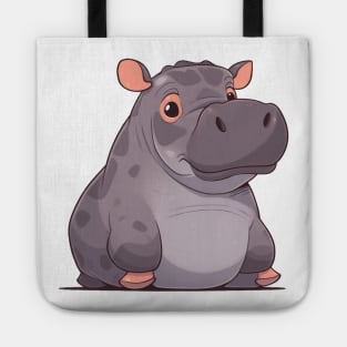 grey sad hippo Tote