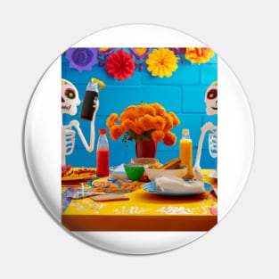 Calendulas del dia de los Muertos Pin