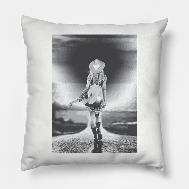 Beauty And Guitar 3 Pillow by sonnycosmics