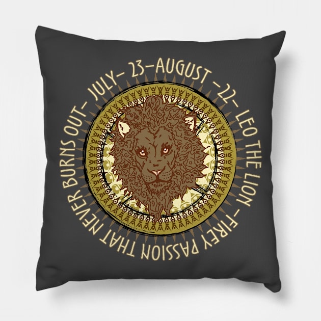 Zodiac leo Pillow by Cvstheabstract