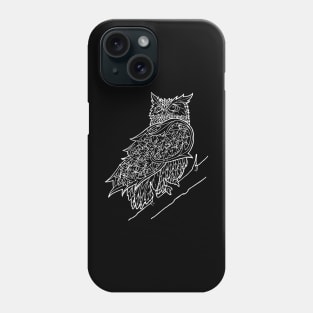 Floral Owl (white) Phone Case