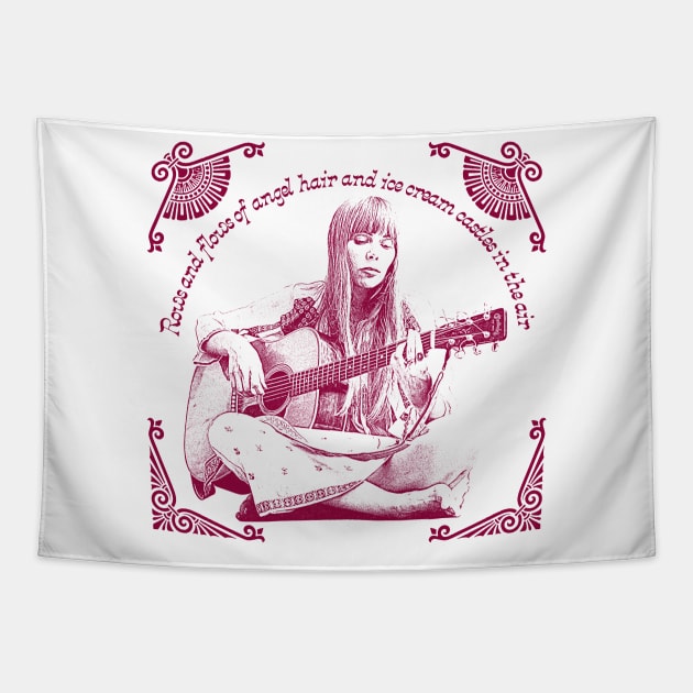 Joni Mitchell // Retro 1970s Style Fan Art Design Tapestry by DankFutura