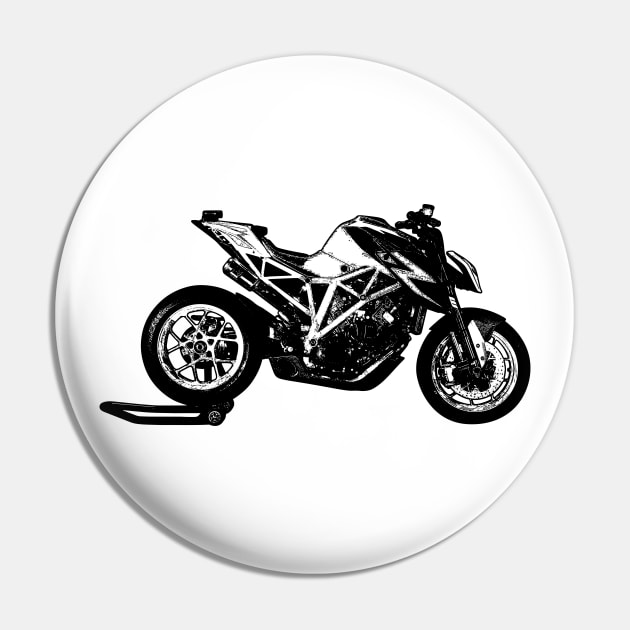 Super Duke Bike Sketch Art Pin by KAM Std