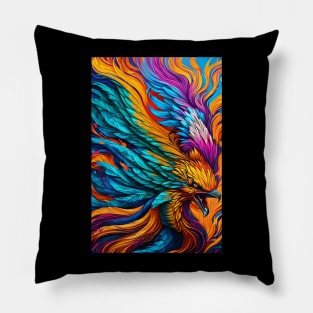 Flying Bright Phoenix Pillow