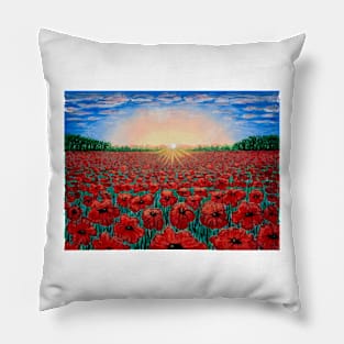 Sea of Poppies Painting Pillow