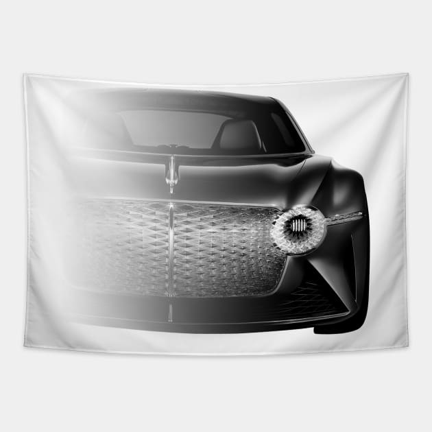 Bentley EXP 100 GT (2019)  Black And White Cars Form Tapestry by WildenRoseDesign1