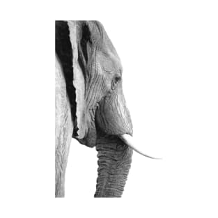 Black and White Elephant Portrait T-Shirt