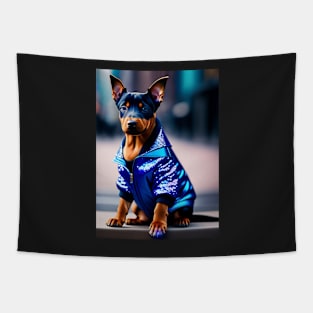 Doberman Puppy Glitter Theme Tapestry