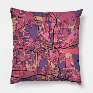 Winston-Salem Map Pattern in Purple & Pink Pillow