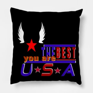 You Are The Best USA White wings design Pillow
