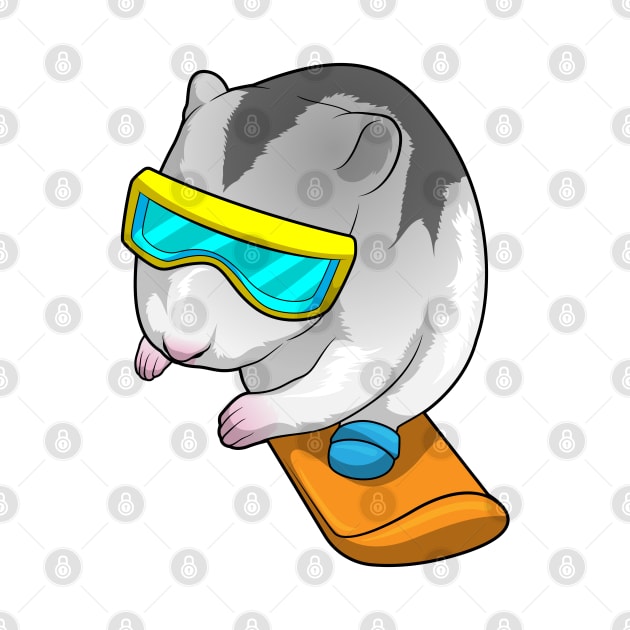 Hamster Snowboarder Snowboard by Markus Schnabel