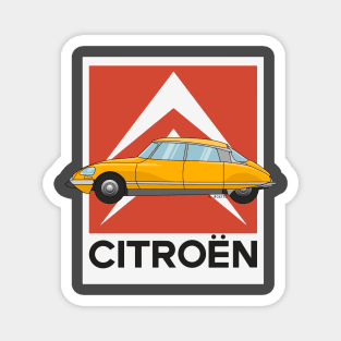 Citroen DS Orange Illustration Magnet