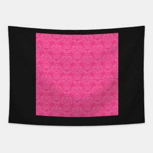 Ornate Pink and White Decorative Pattern Tapestry