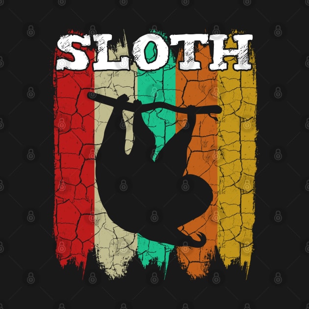 Sloth - Retro Style Sloths Vintage Silhouette by Lumio Gifts