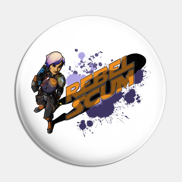 Sabine Wren Rebel Scum! - in English Pin by BixelBoone