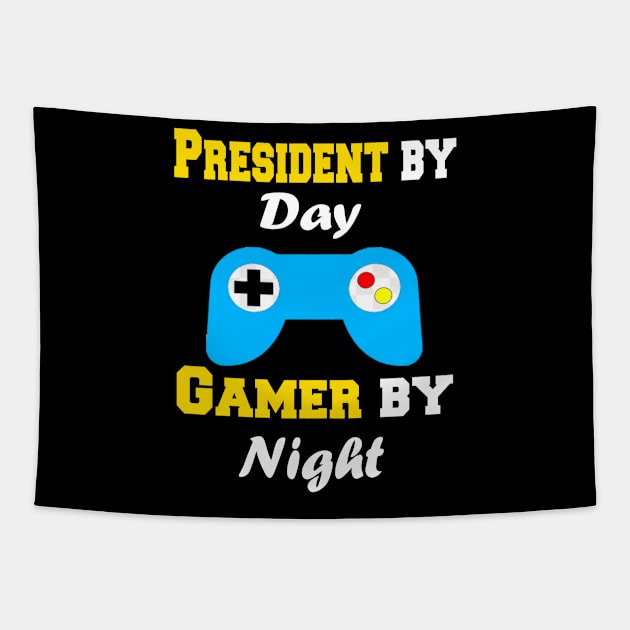 President By Day Gaming By Night Tapestry by Emma-shopping