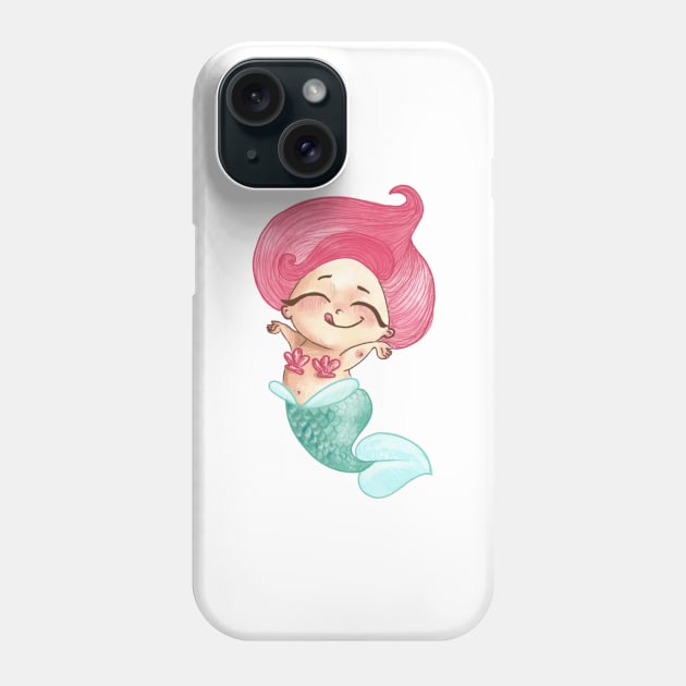 Mermaid cheering Phone Case by ArtInPi