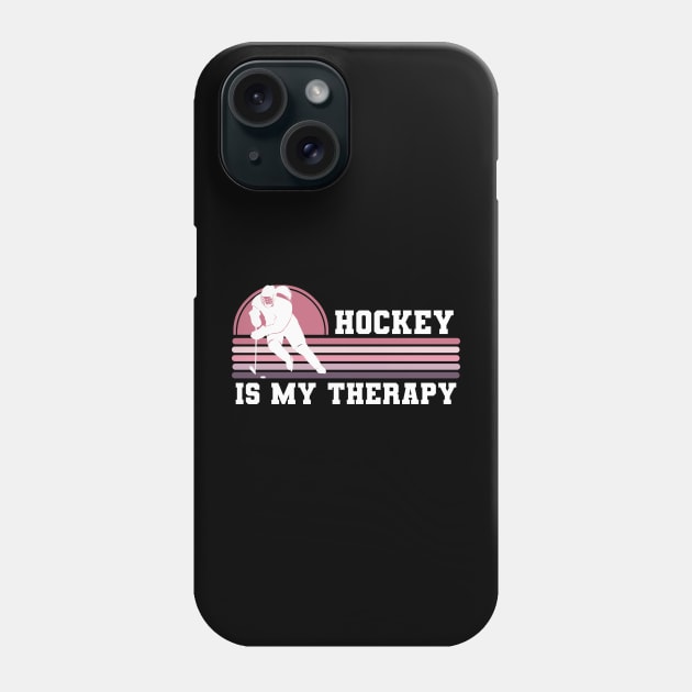 Ice Hockey Is My Therapy Phone Case by coloringiship