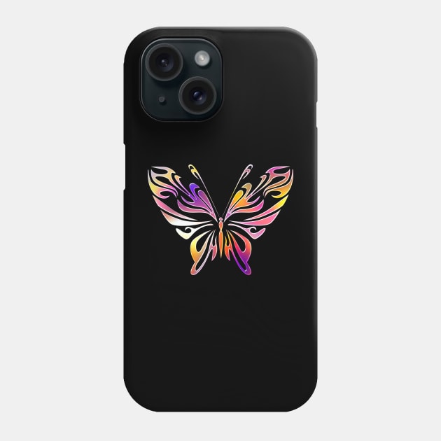 Butterfly Animal Color Wild Forest Nature Chrome Graphic Phone Case by Cubebox