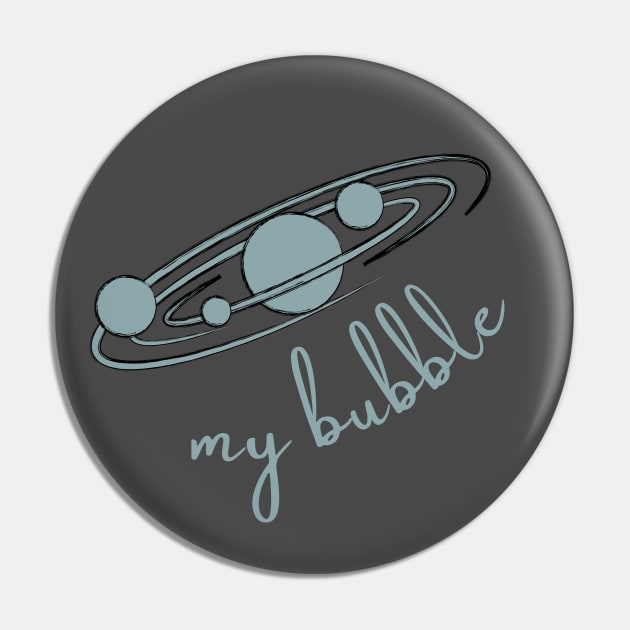 My Blue Space Bubble Pin by Clue Sky