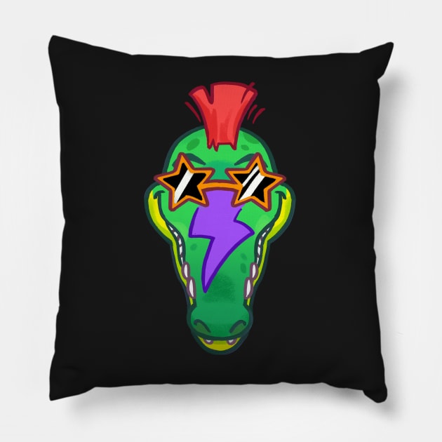 Montgomery Gator Face Sticker Pillow by Maru-Chan-Shop