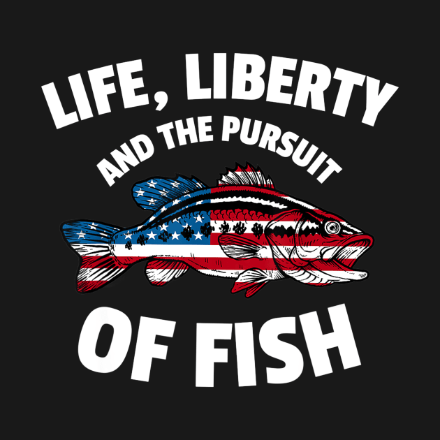 4th of July Fishing American Flag Pursuit of Fish by Haley Tokey